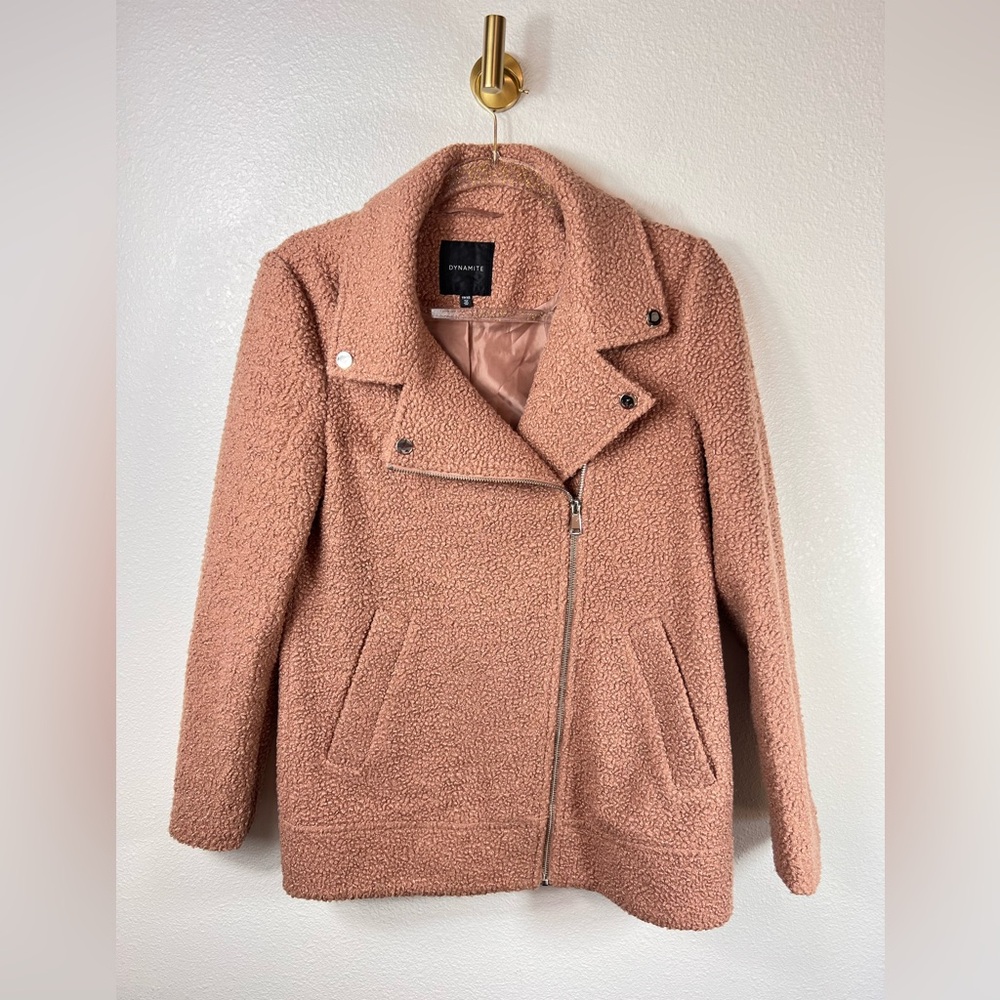 Dynamite Teddy Zip Moto Jacket Size PXS